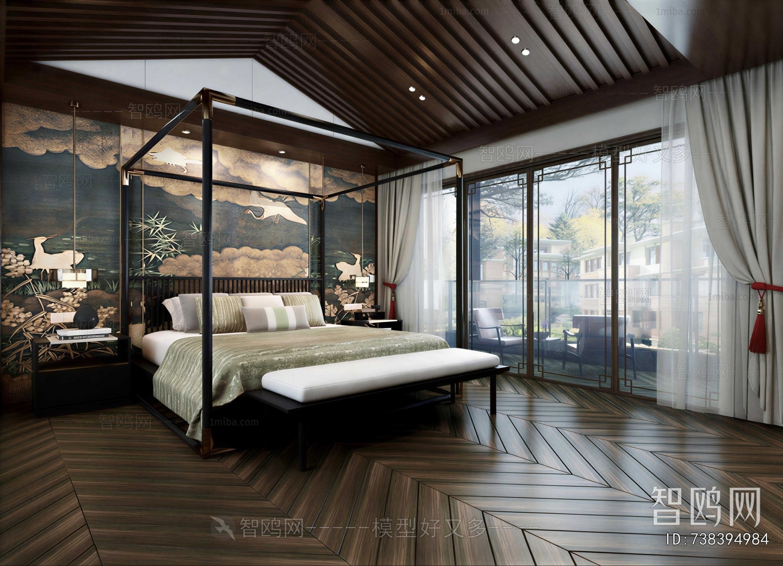 New Chinese Style Bedroom