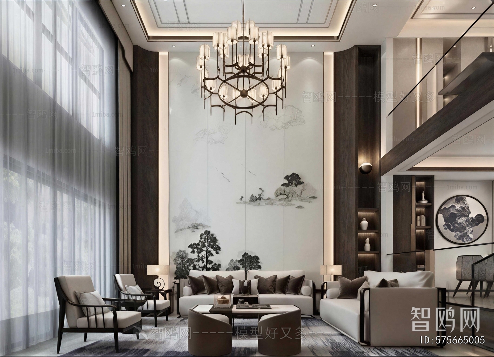 New Chinese Style A Living Room