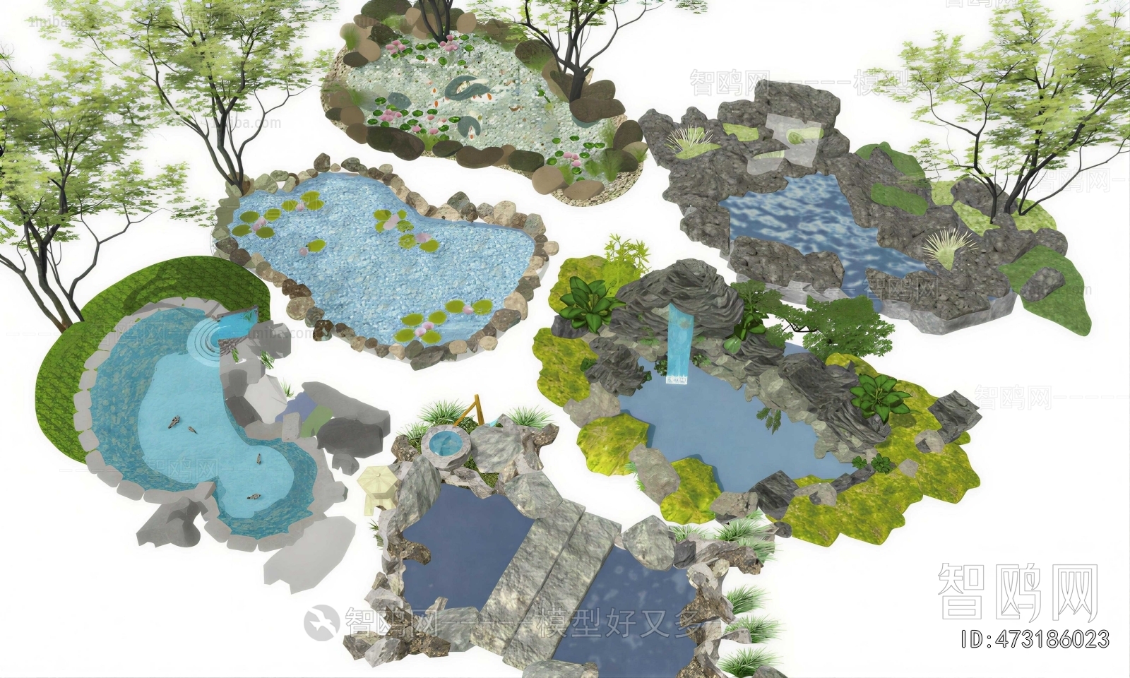 New Chinese Style Rockery Waterscape