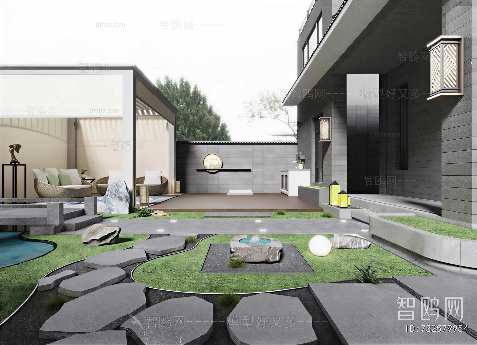 New Chinese Style Courtyard/landscape
