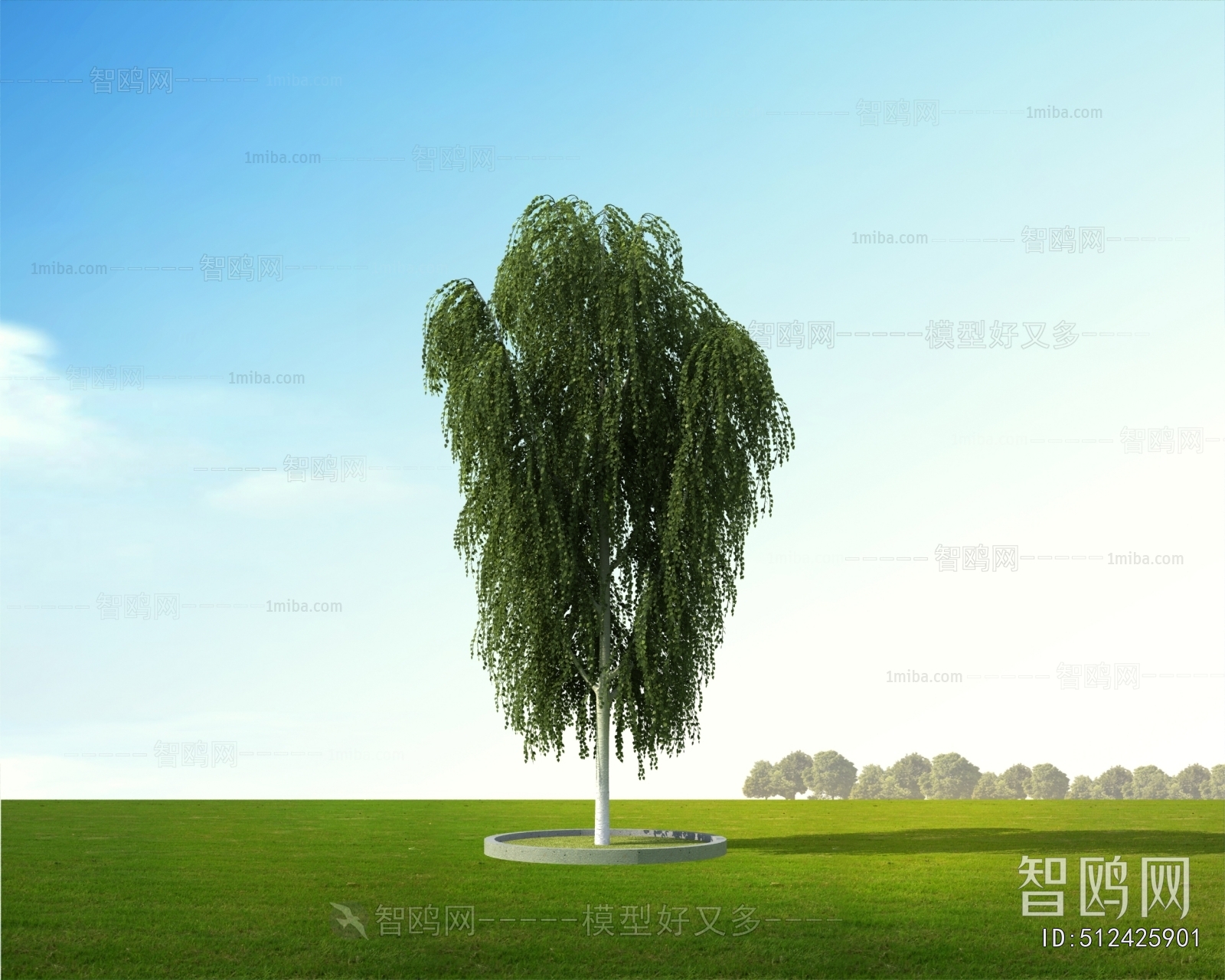 Modern Tree/shrub/grass