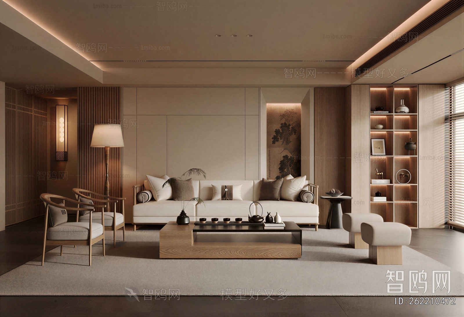 New Chinese Style A Living Room