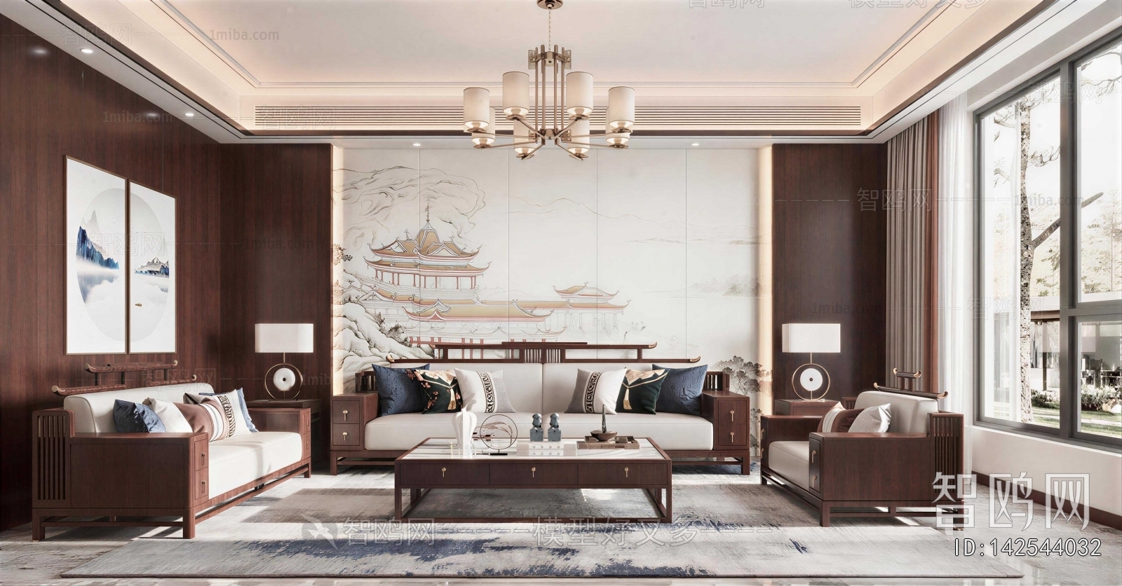 New Chinese Style A Living Room