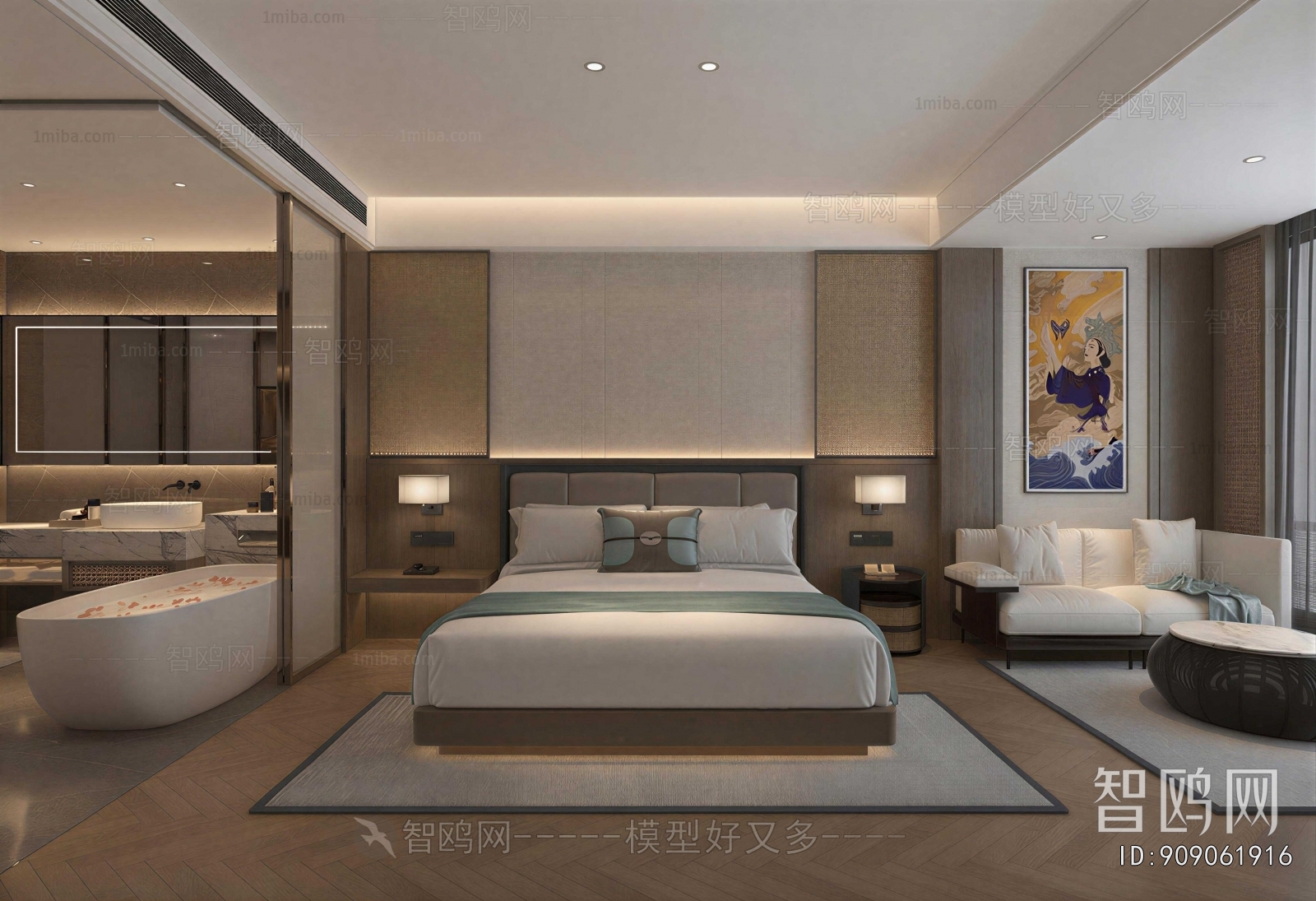 New Chinese Style Bedroom