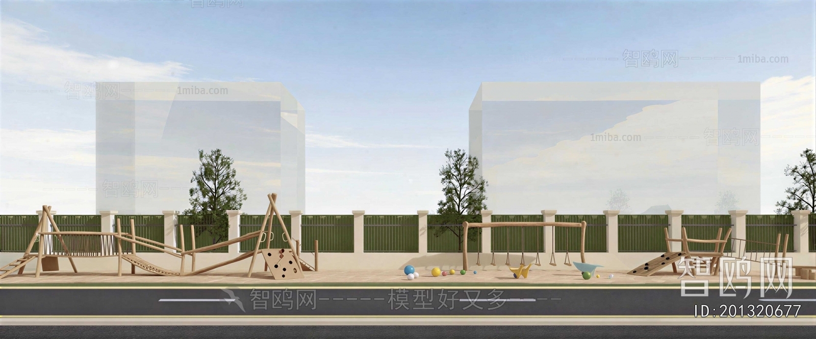 Modern Outdoor Space In Kindergarten