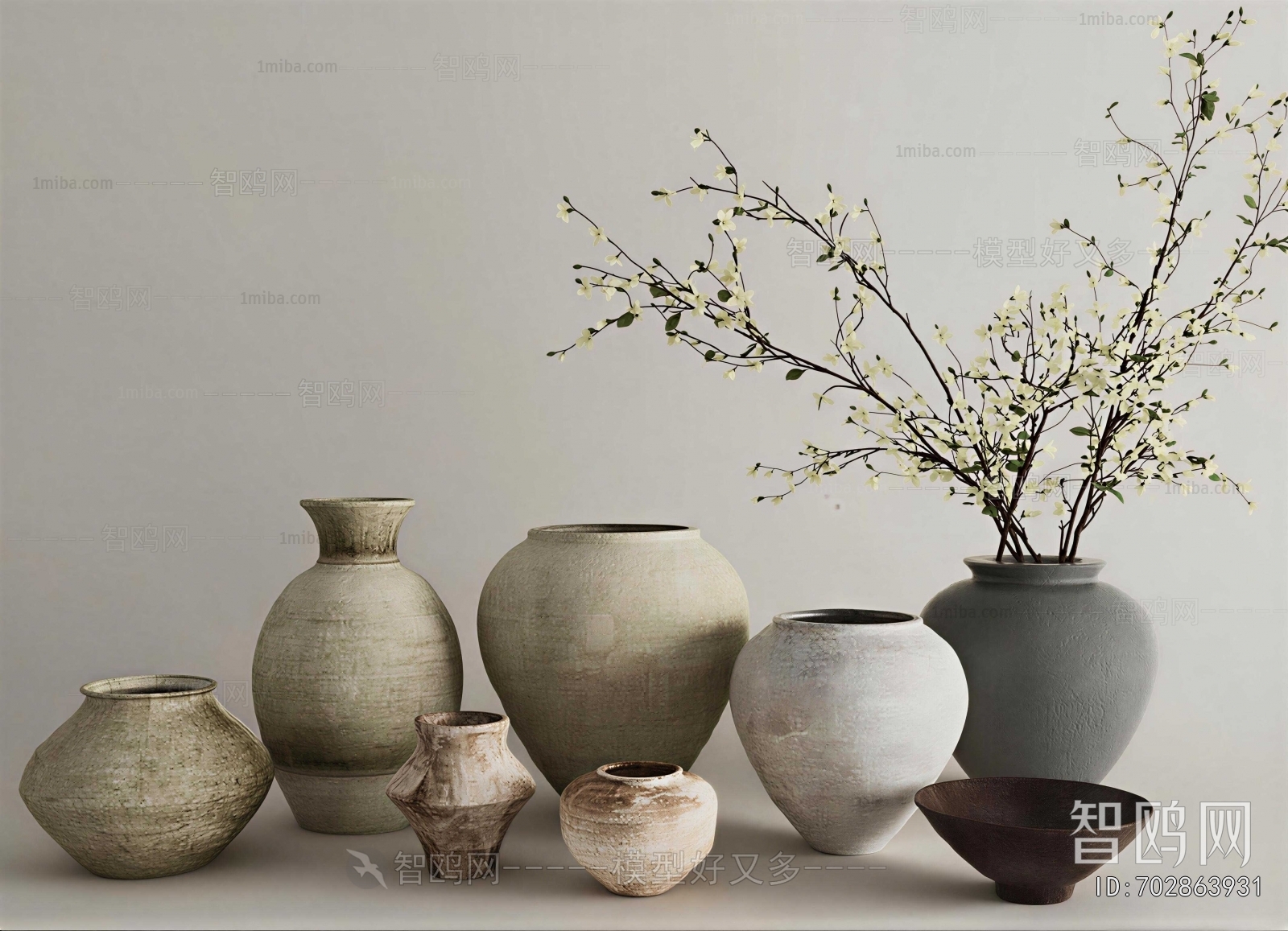 Wabi-sabi Style Clay Pot