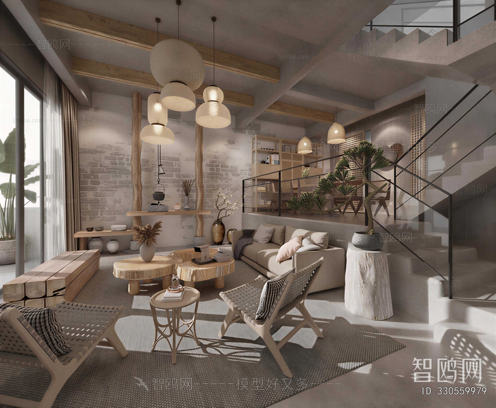 Wabi-sabi Style A Living Room