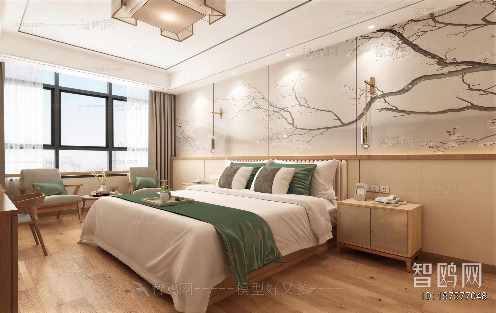 New Chinese Style Bedroom