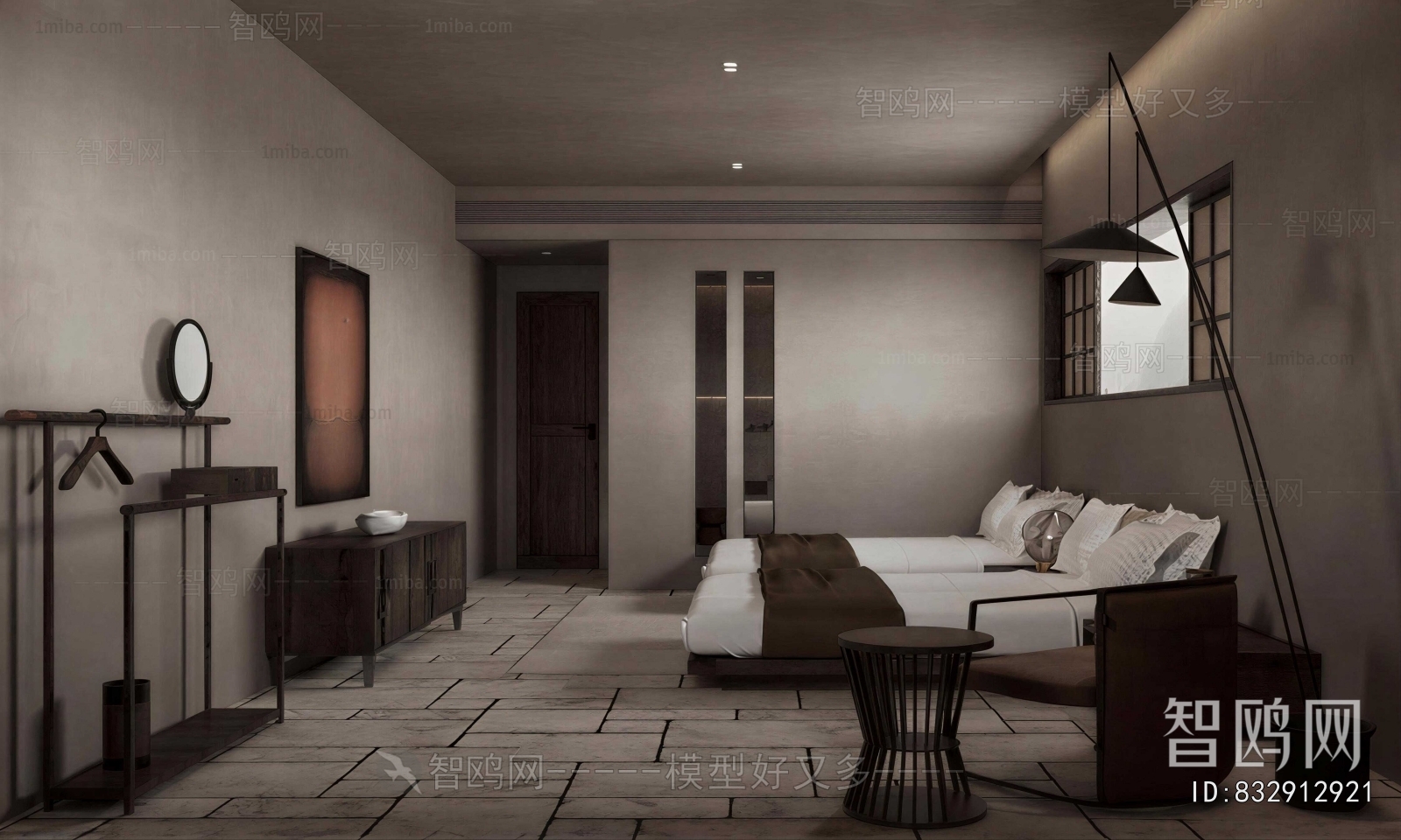 Wabi-sabi Style Guest Room