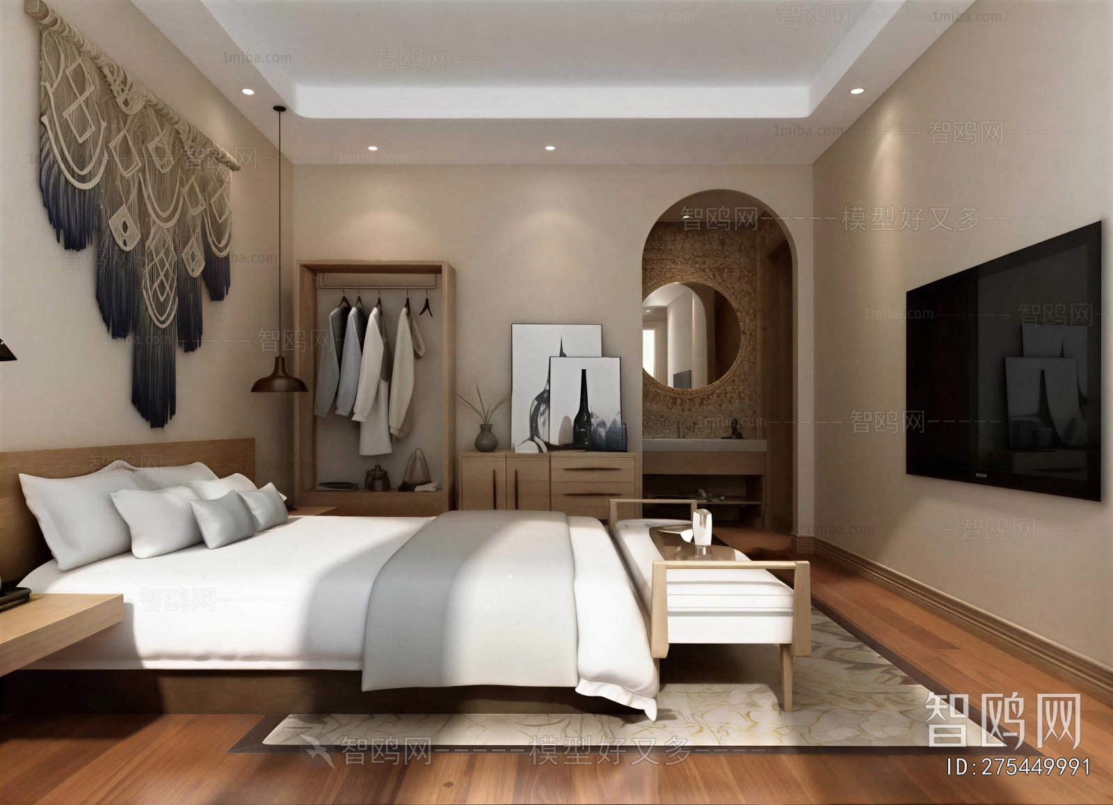 Wabi-sabi Style Guest Room