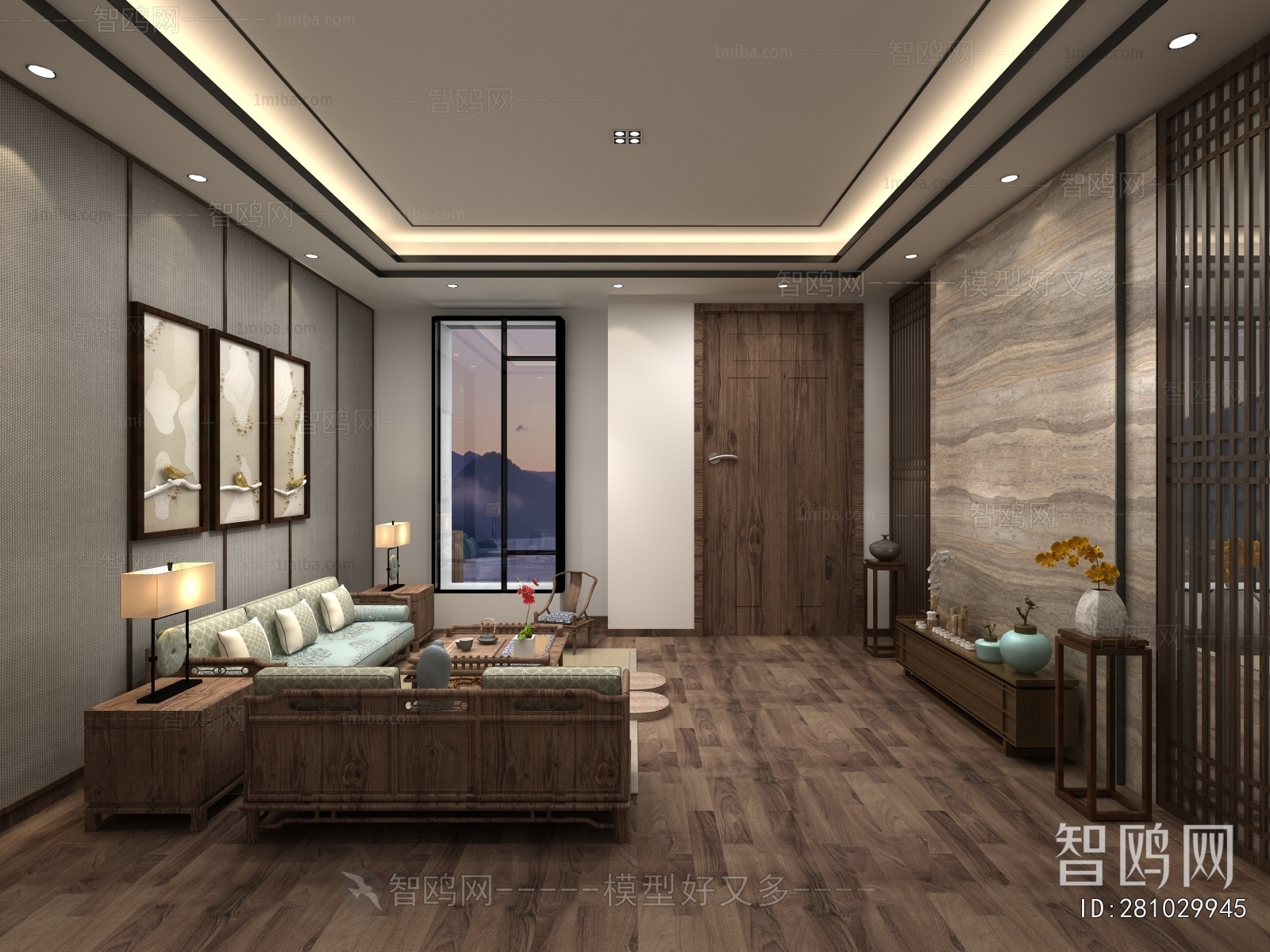 New Chinese Style A Living Room