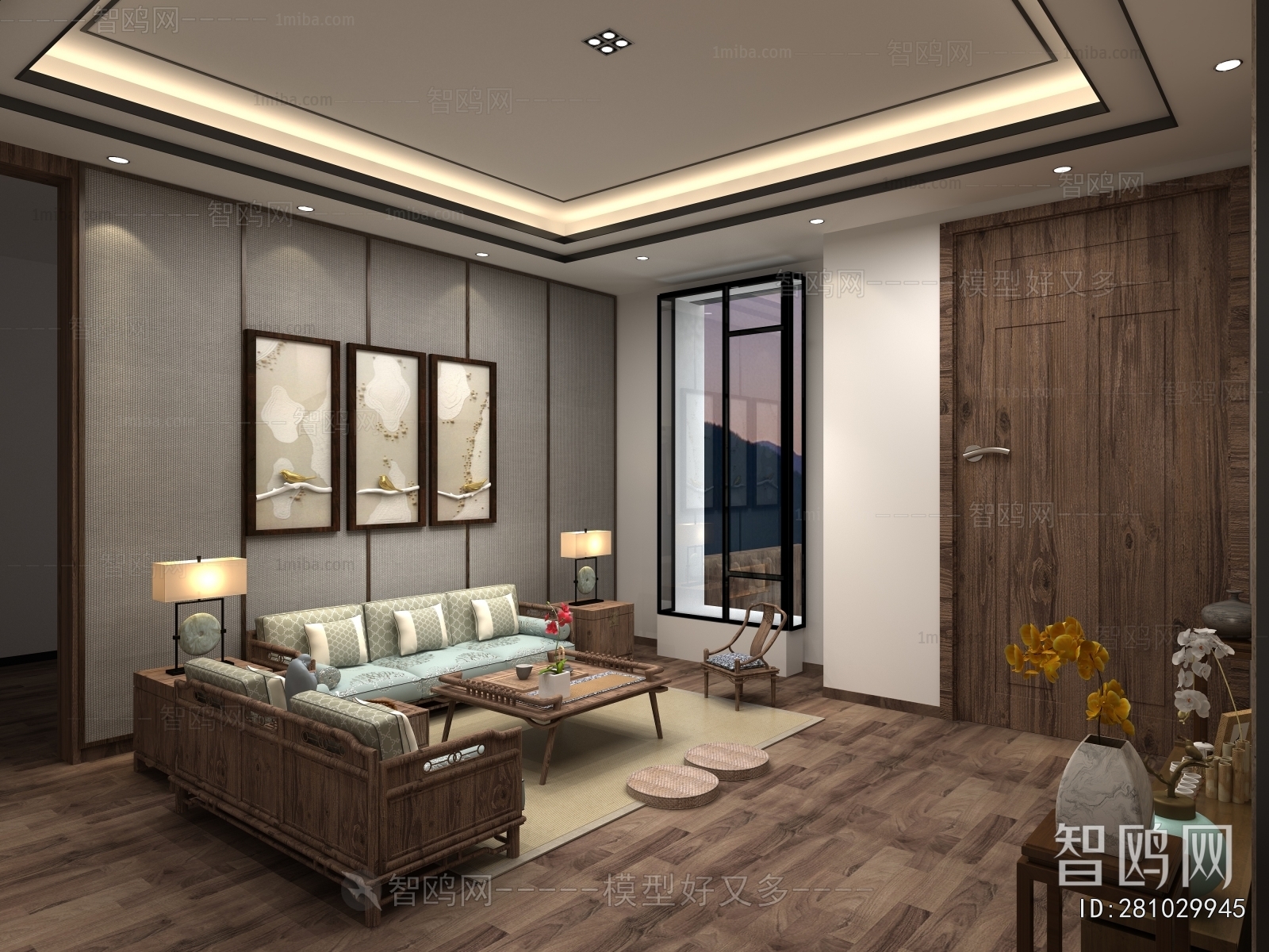 New Chinese Style A Living Room