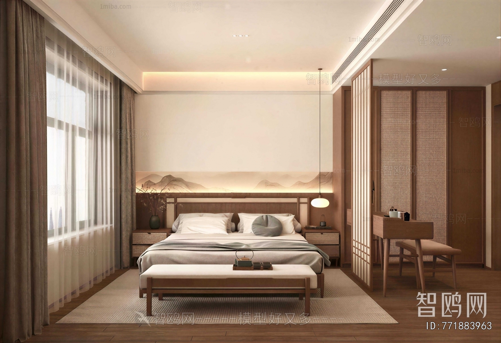 New Chinese Style Bedroom