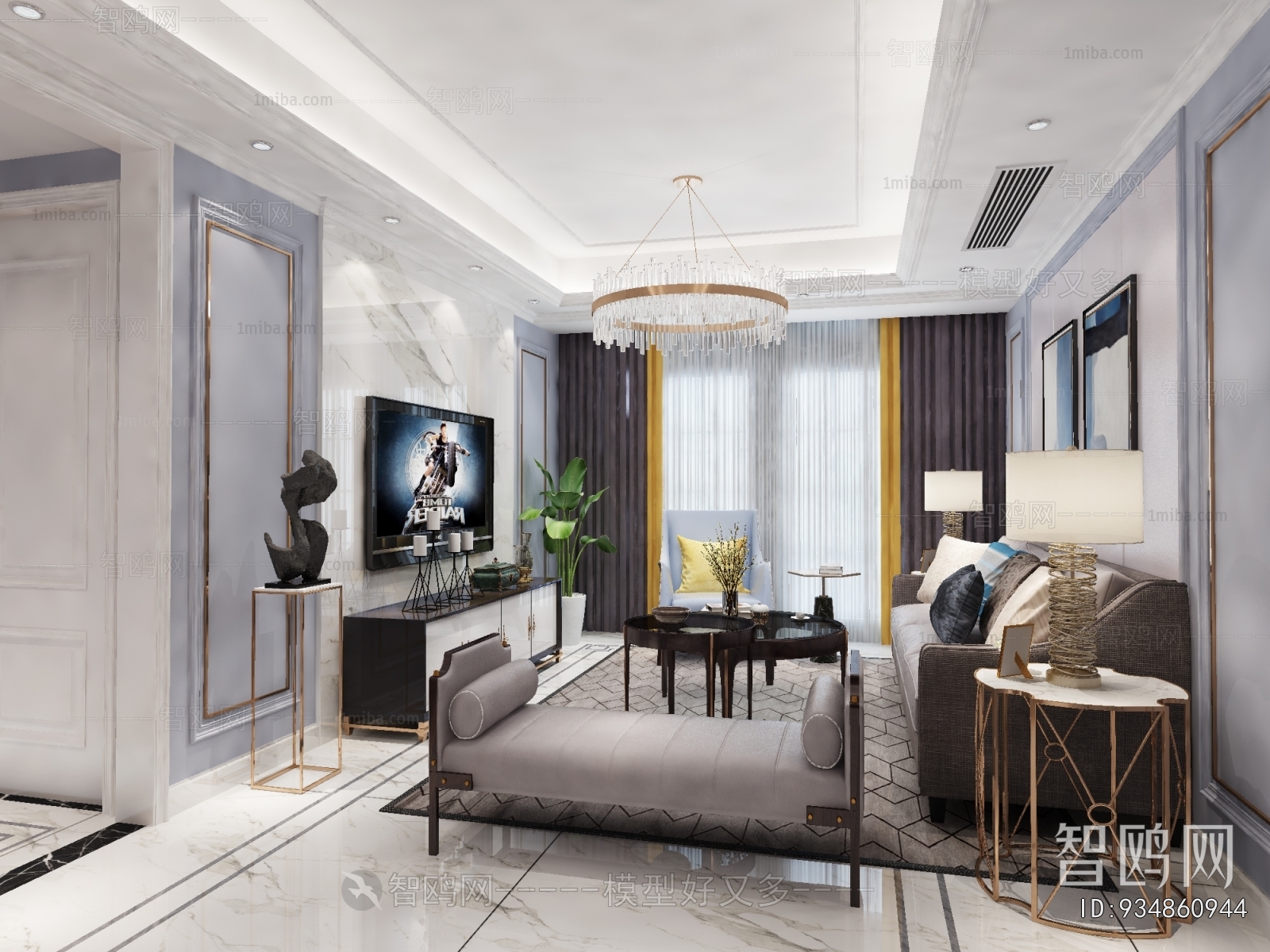 Simple European Style A Living Room