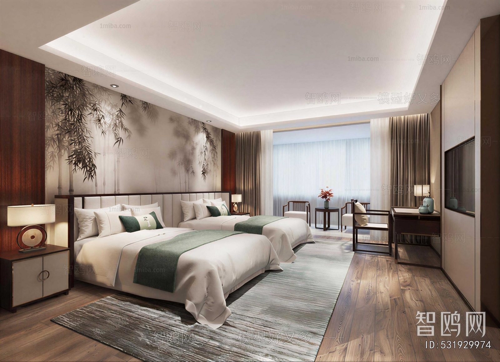 New Chinese Style Bedroom
