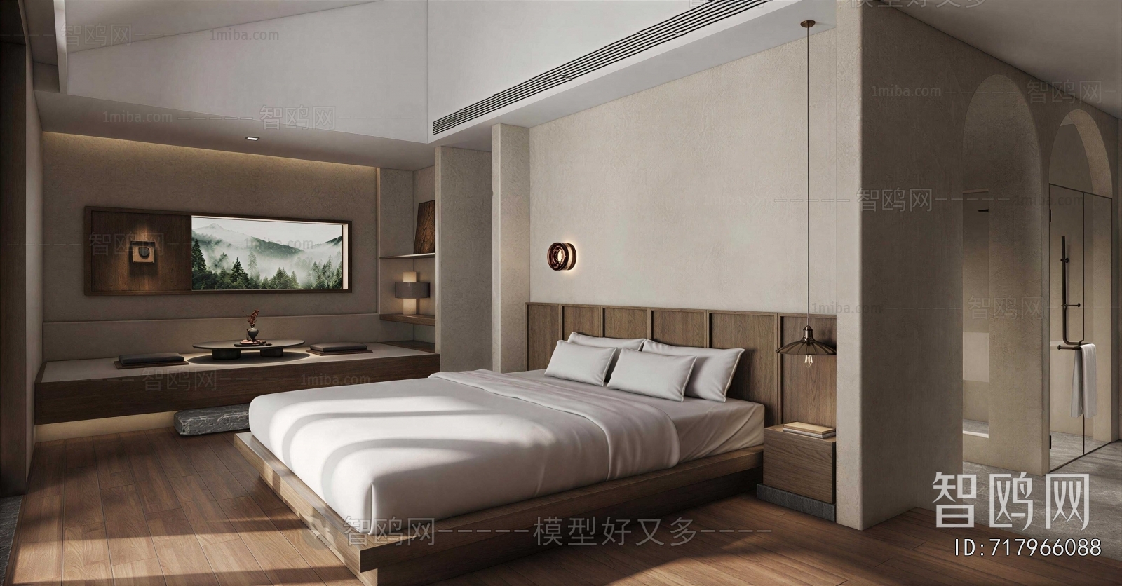 Wabi-sabi Style Guest Room