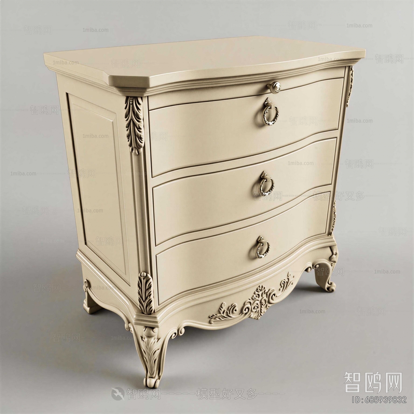 European Style Bedside Cupboard