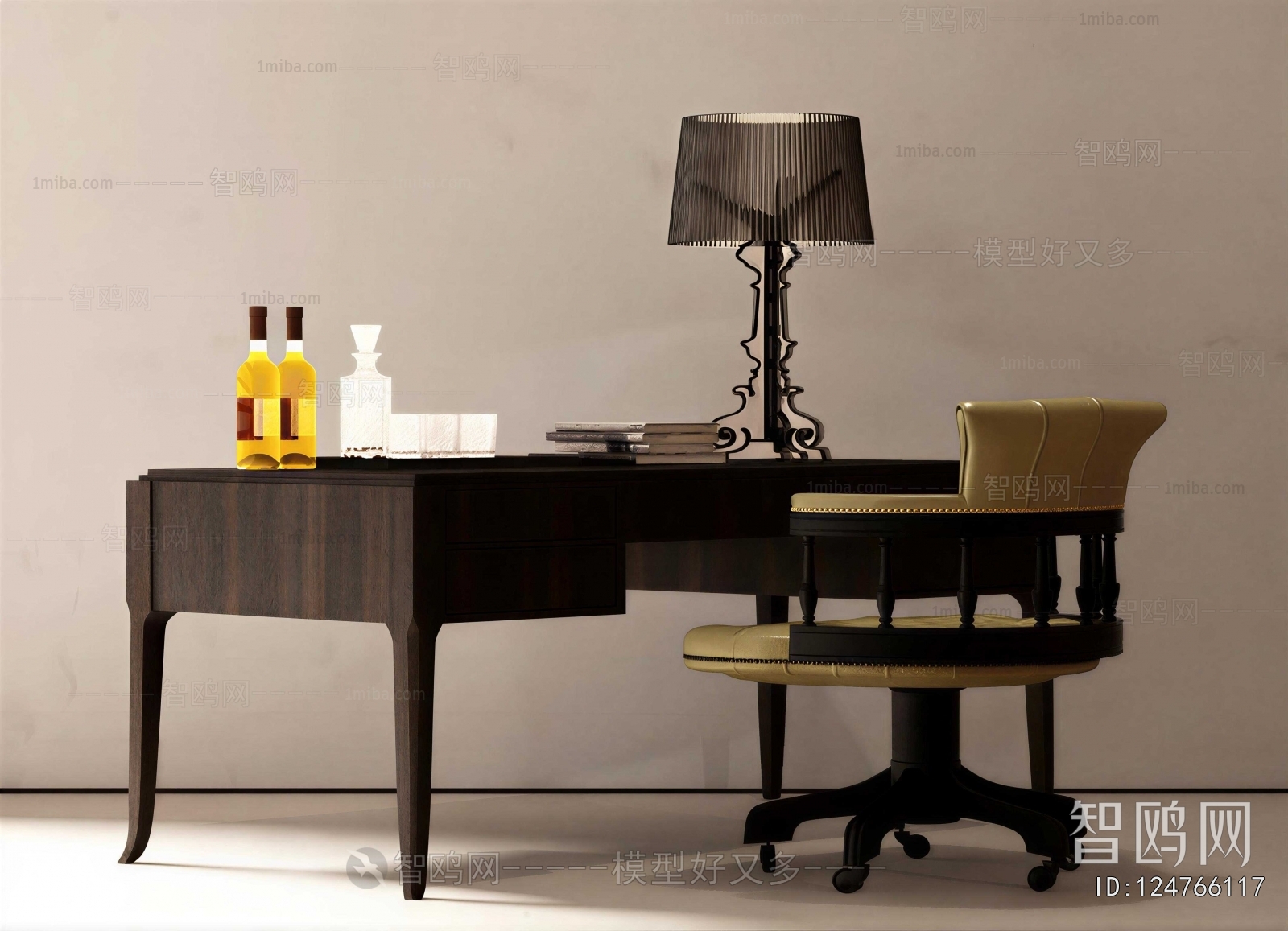American Style Computer Desk And Chair