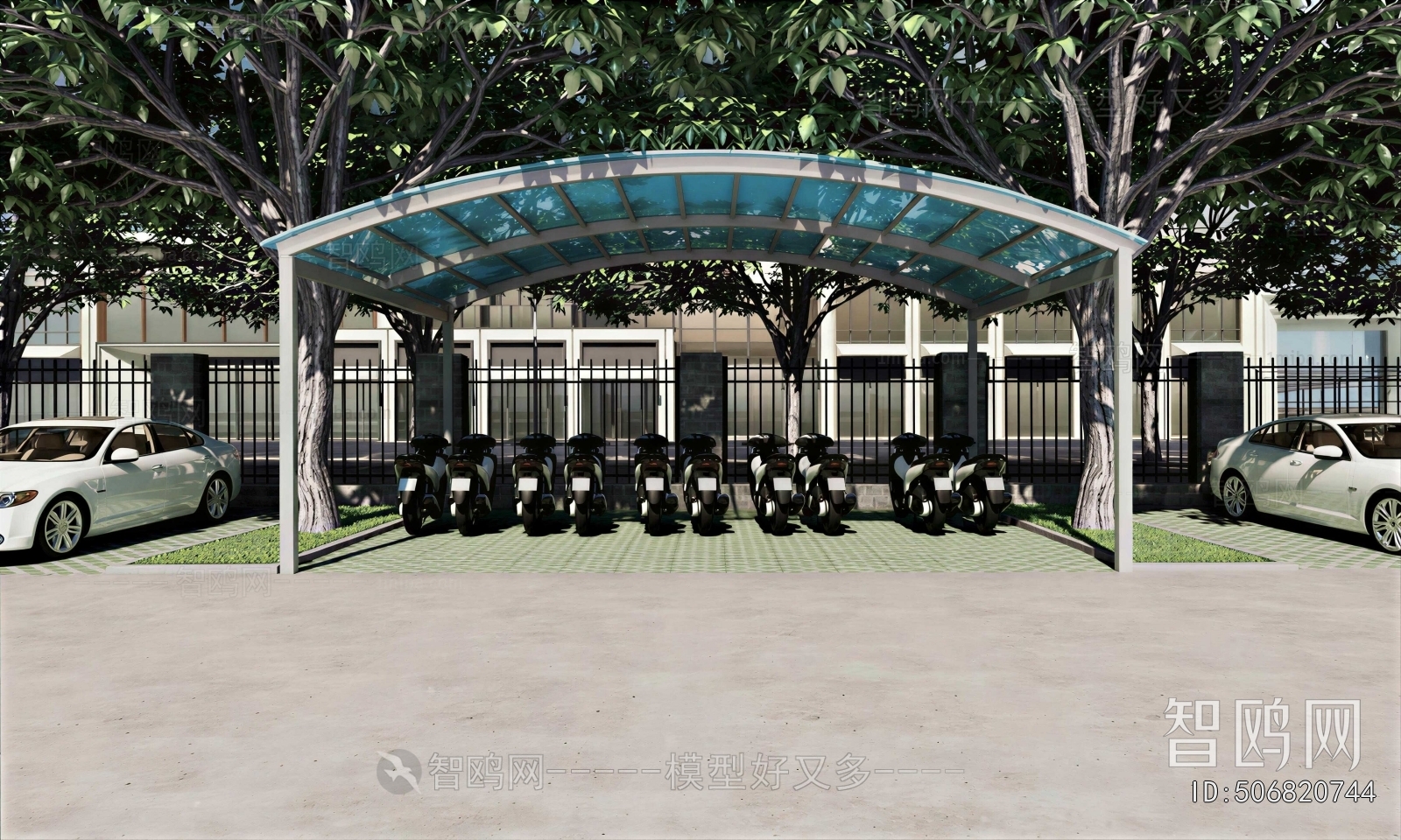 Modern Outdoor Parking Lot