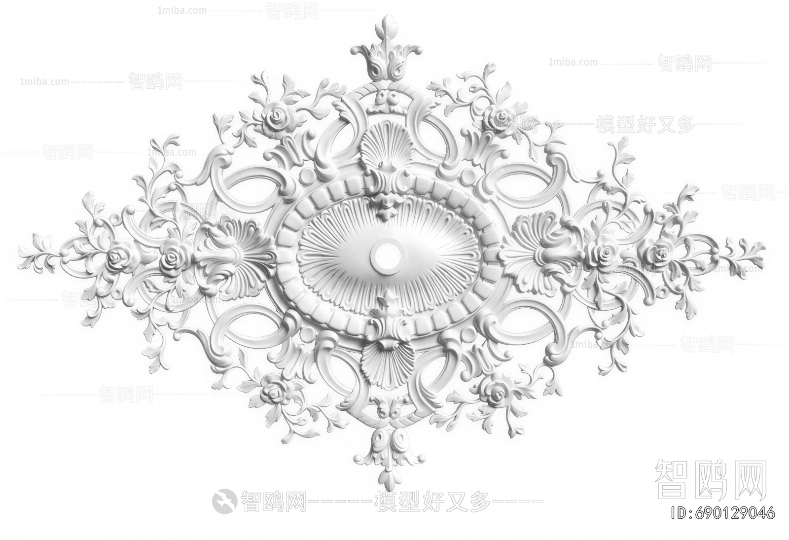 European Style Plaster Carved Top Plate
