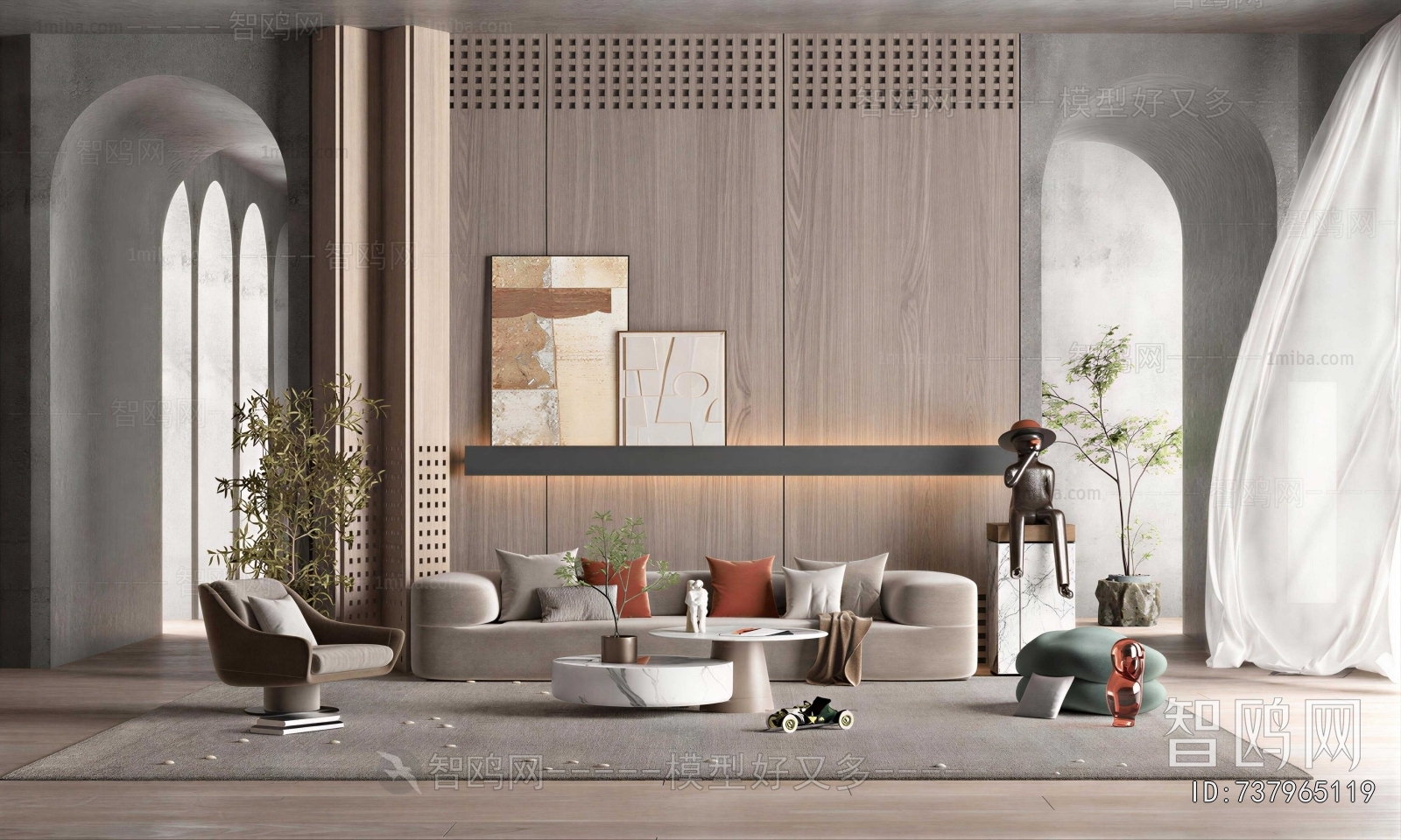 Wabi-sabi Style A Living Room
