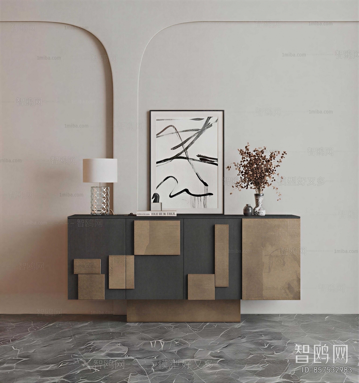 Wabi-sabi Style Side Cabinet