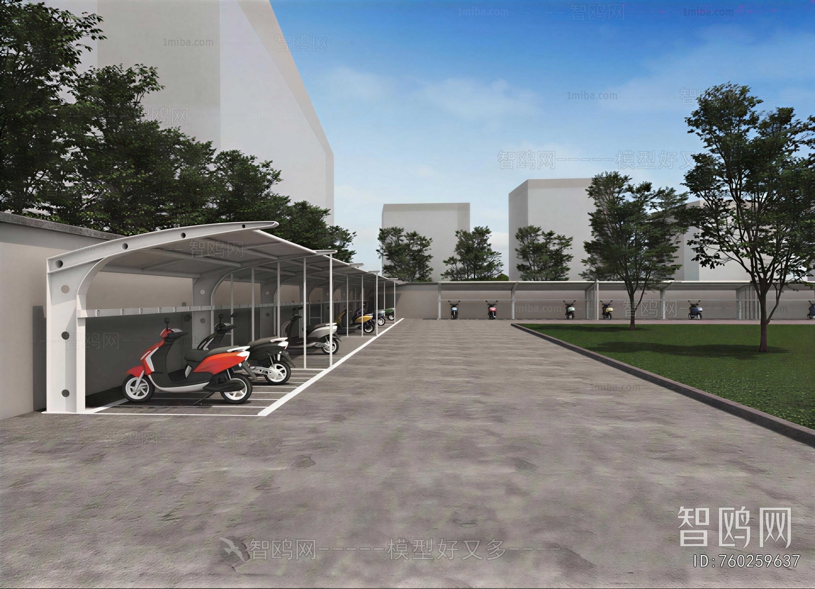 Modern Outdoor Parking Lot