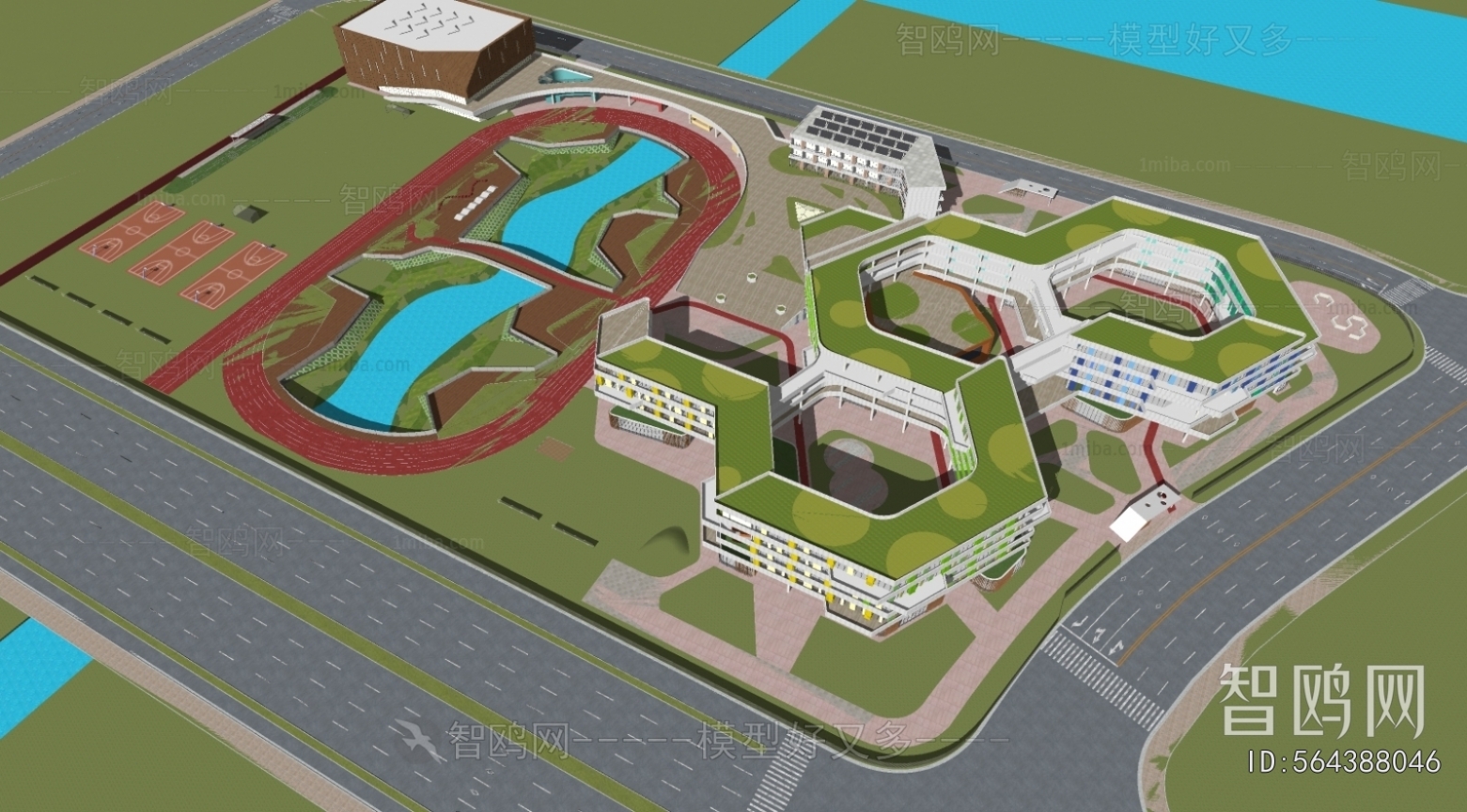 Modern Architectural Bird's-eye View Planning