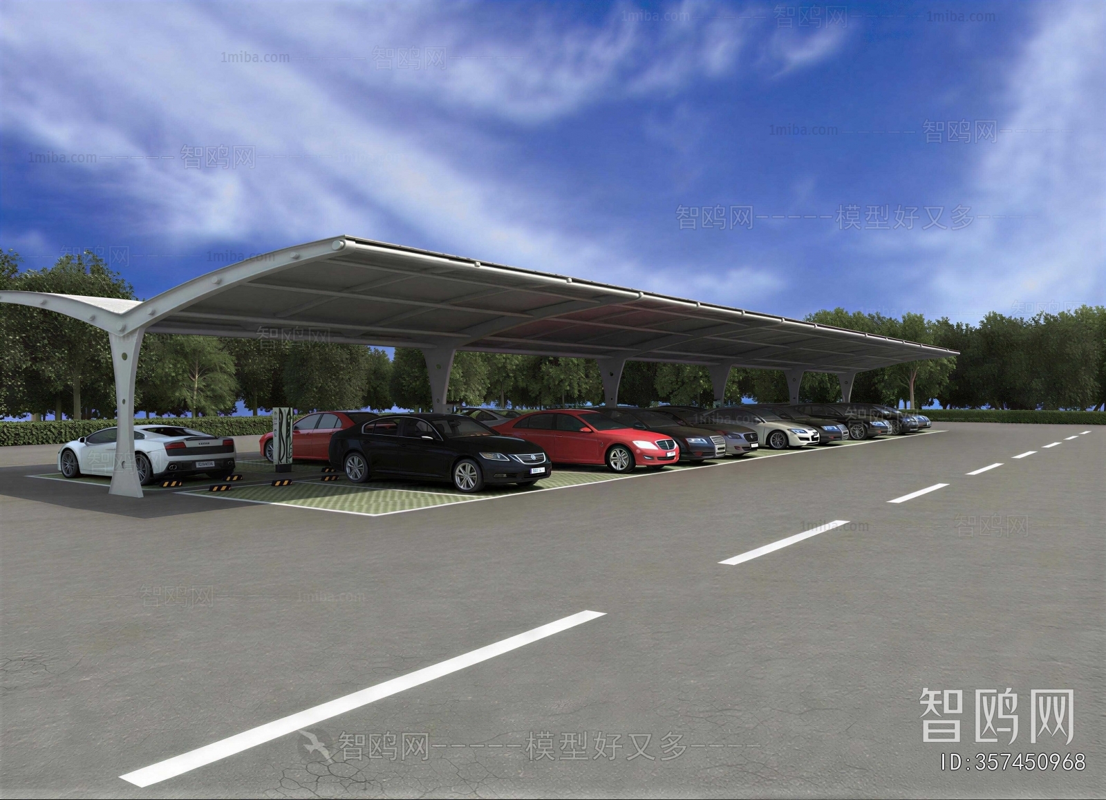 Modern Outdoor Parking Lot