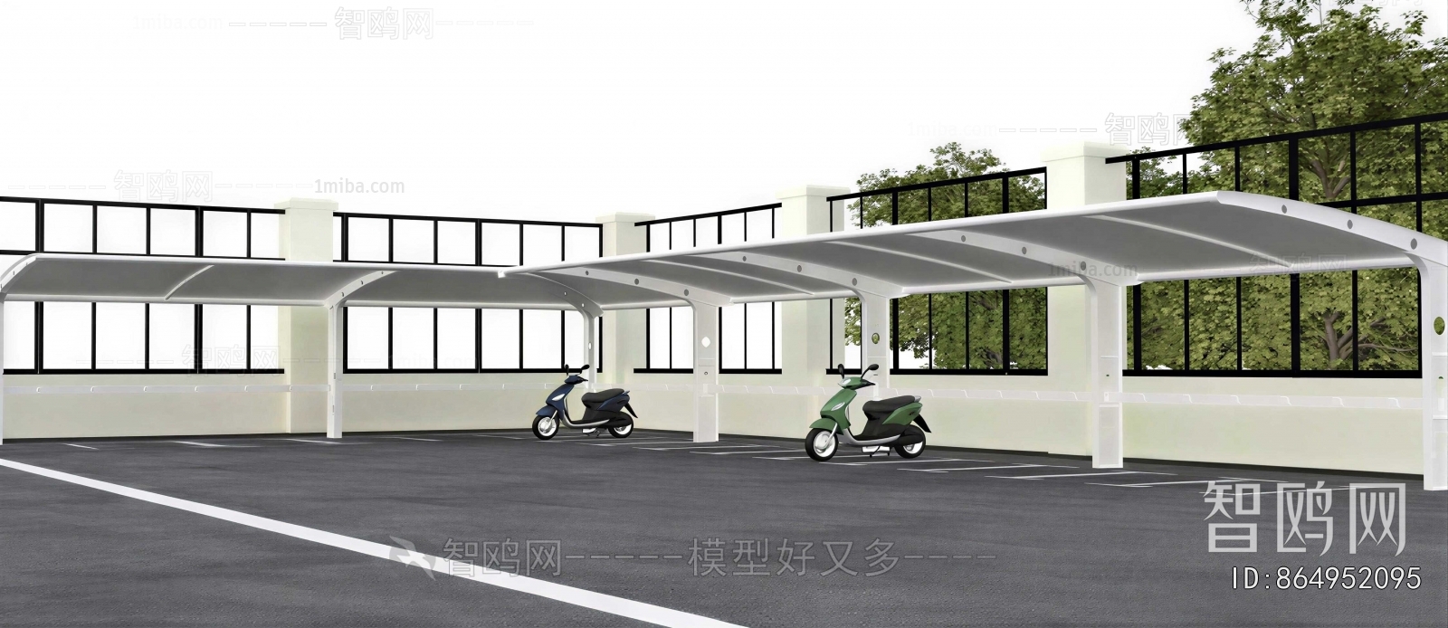 Modern Outdoor Parking Lot