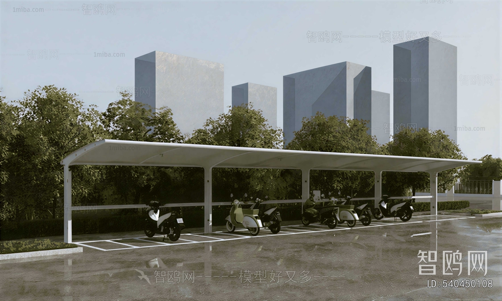 Modern Outdoor Parking Lot