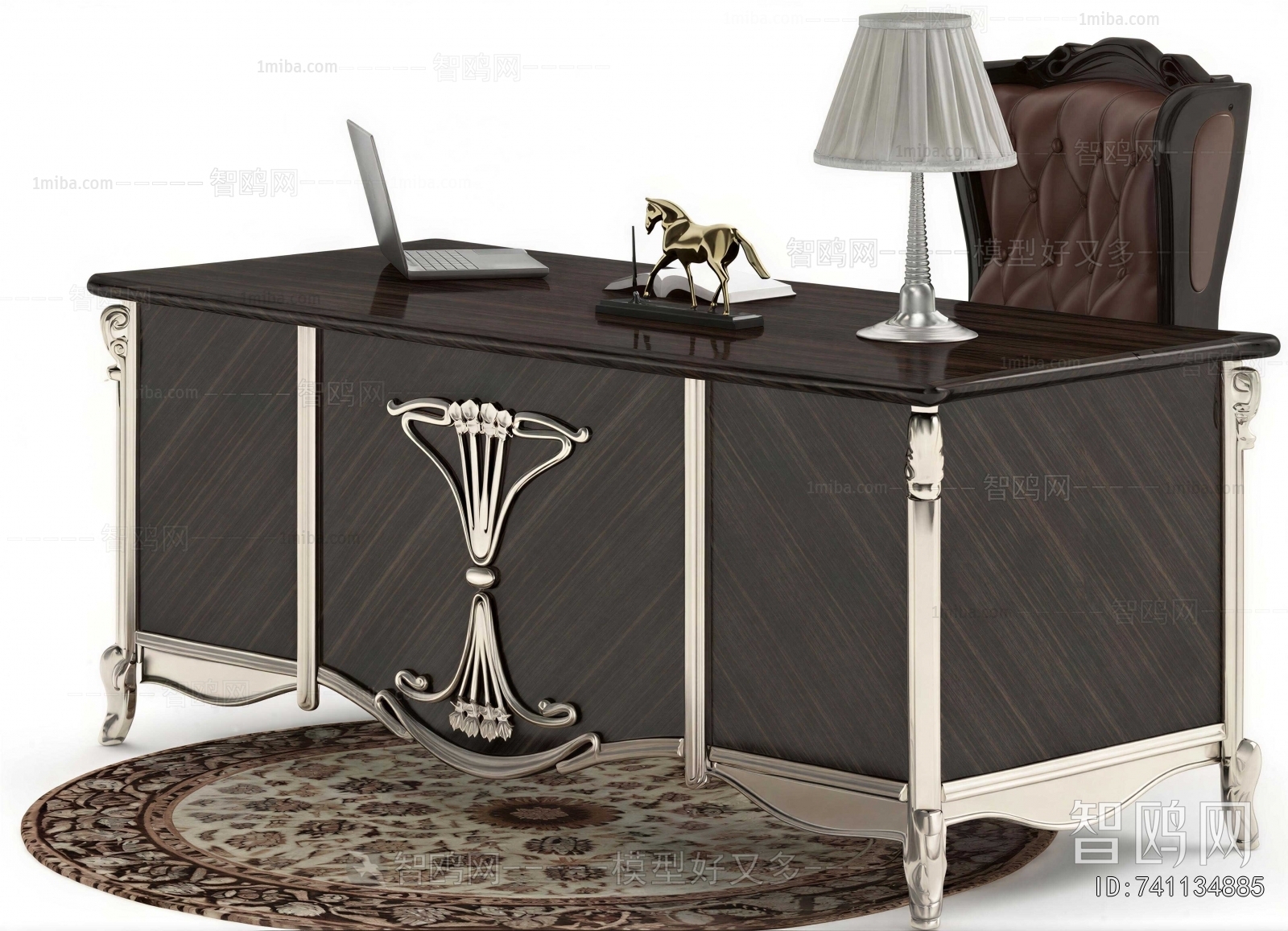 American Style Computer Desk And Chair