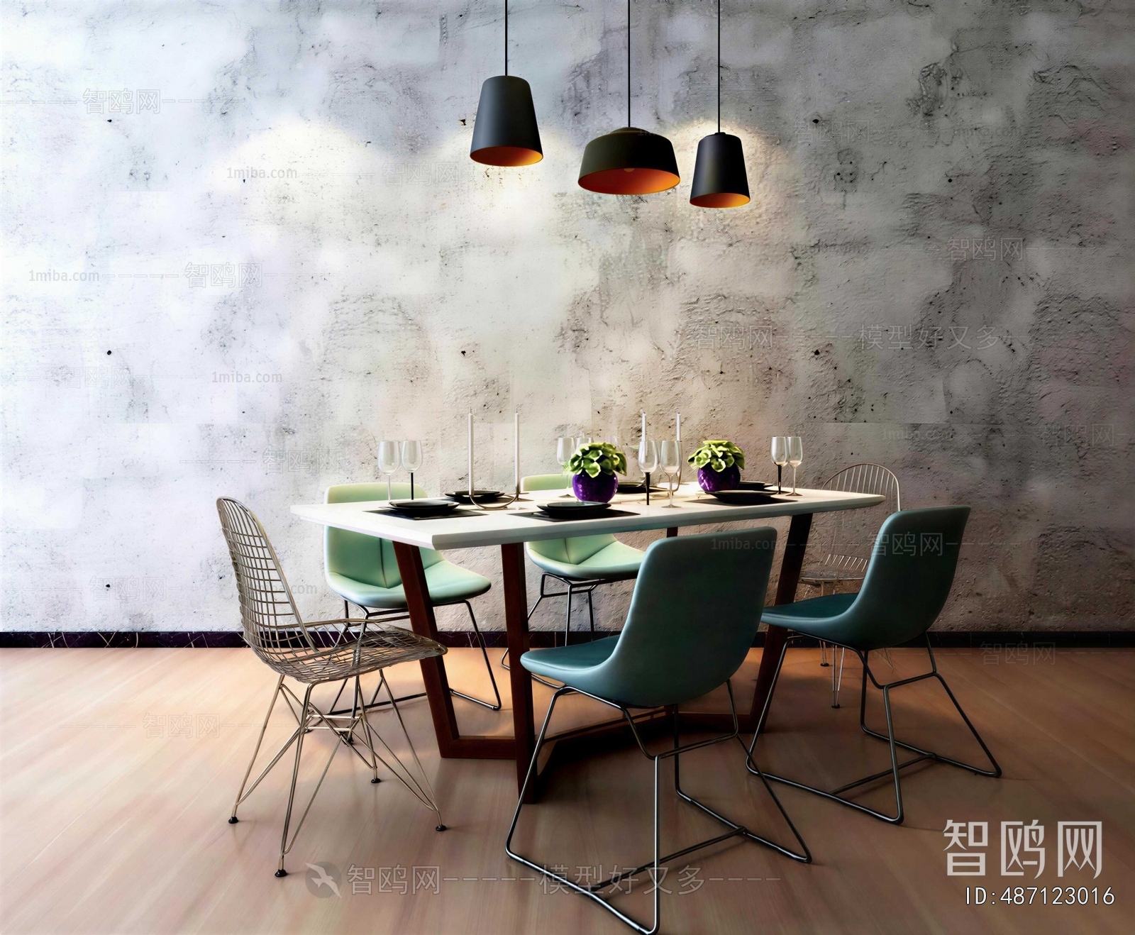 Industrial Style Dining Table And Chairs
