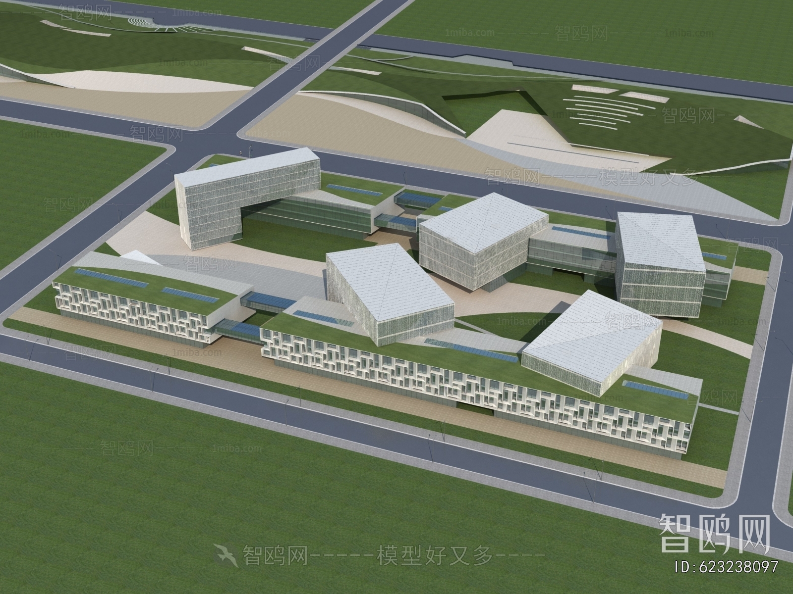 Modern Architectural Bird's-eye View Planning