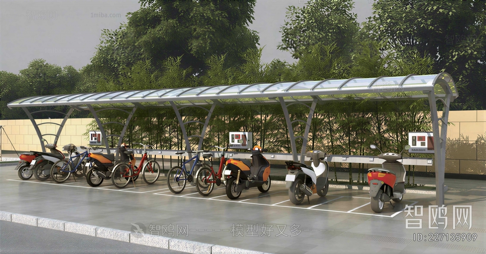 Modern Outdoor Parking Lot