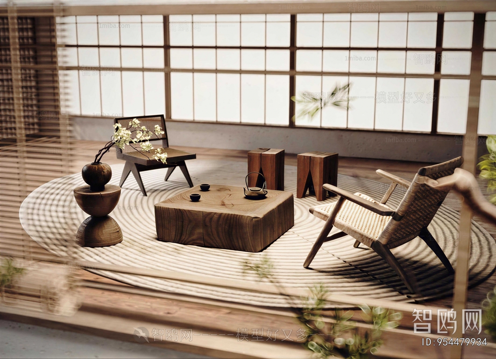 Wabi-sabi Style Lounge Chair