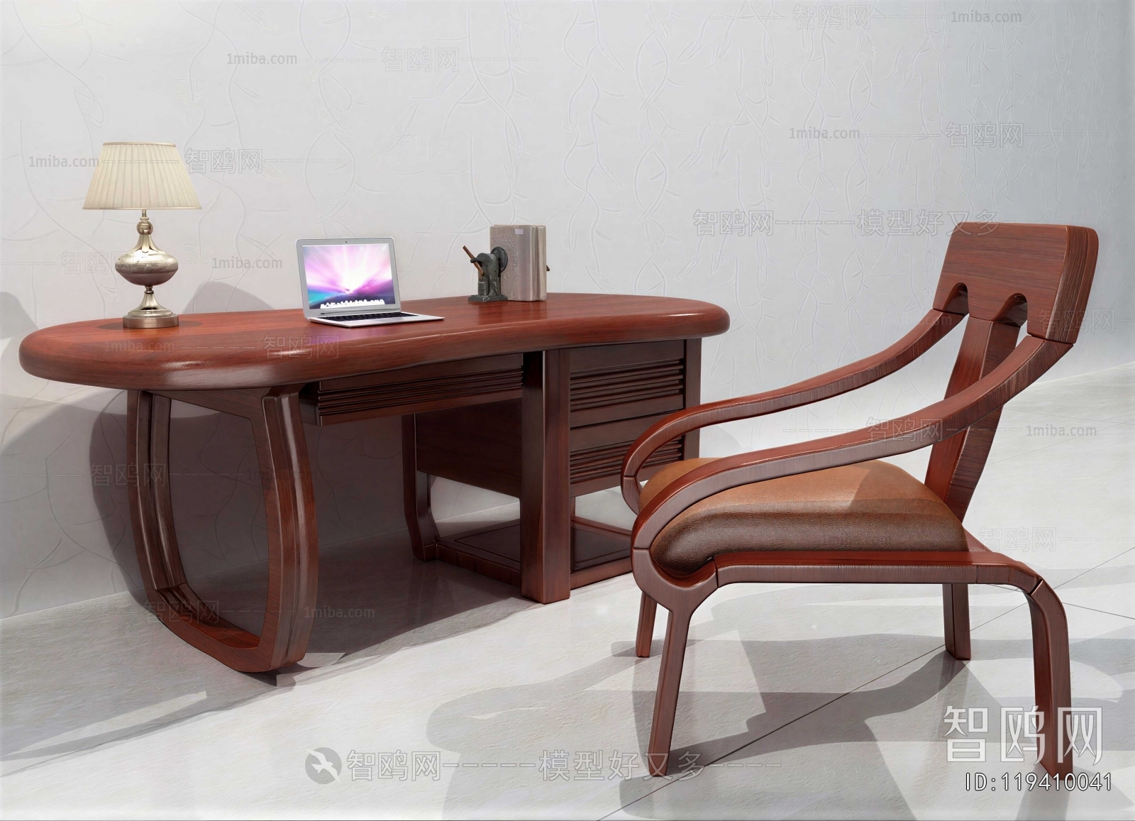 New Chinese Style Computer Desk And Chair