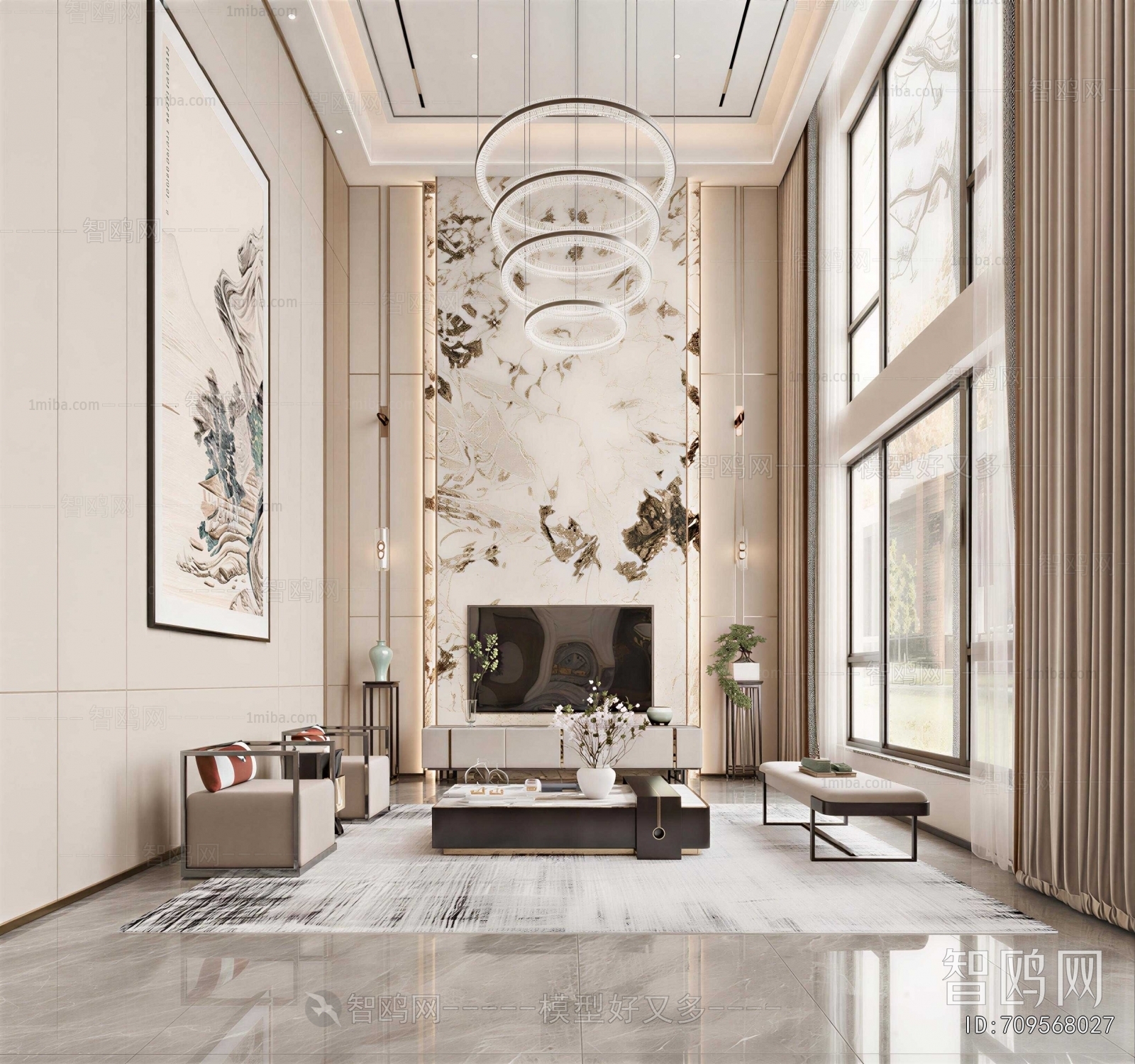 New Chinese Style A Living Room