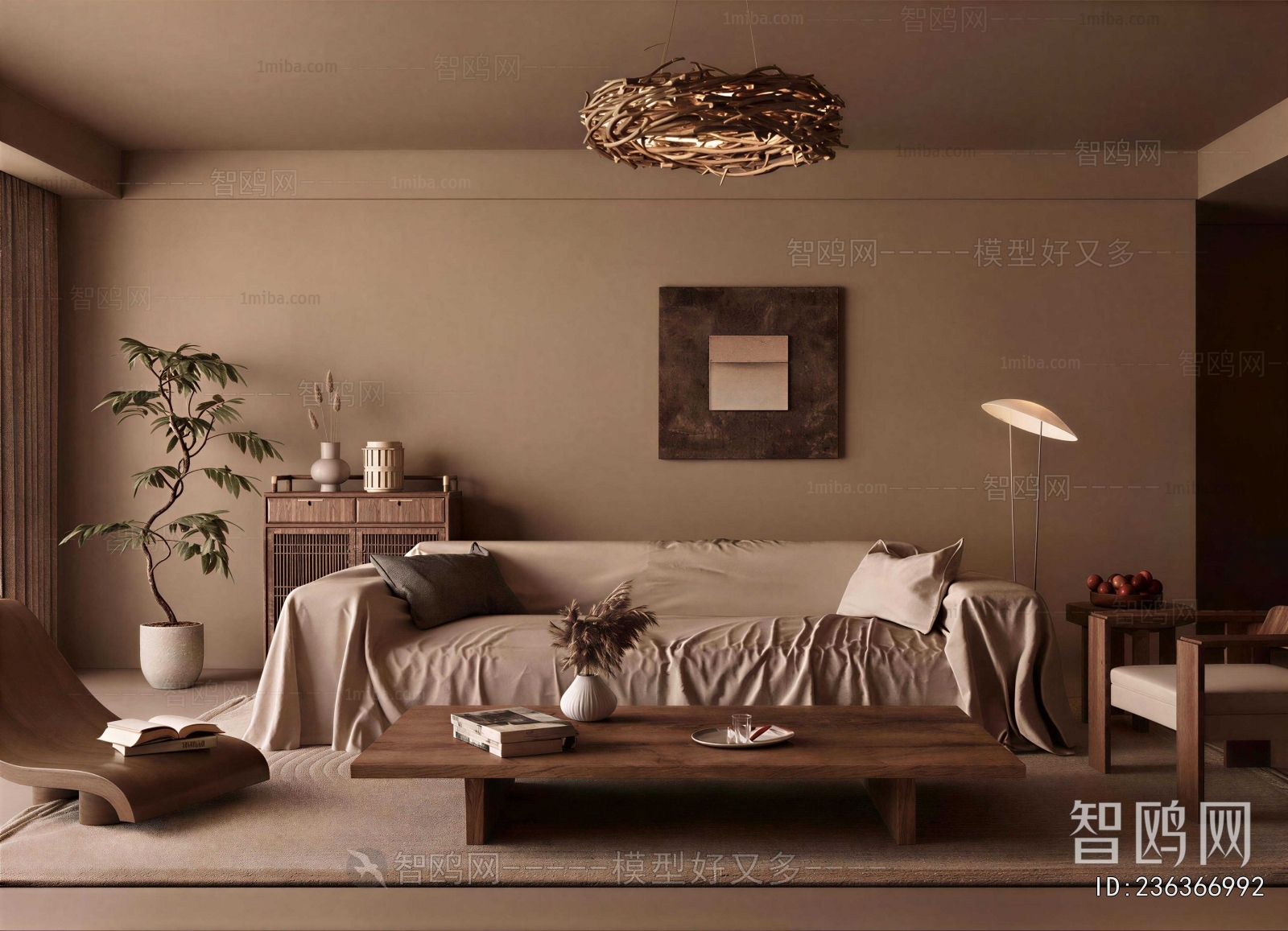 Wabi-sabi Style A Living Room