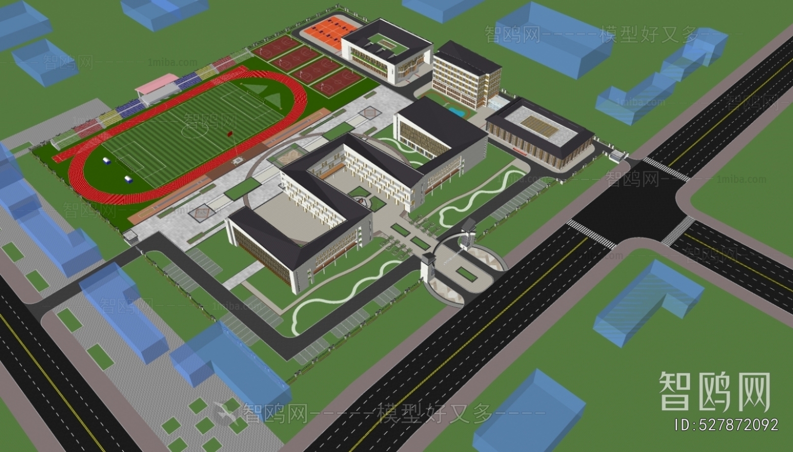 Modern Architectural Bird's-eye View Planning