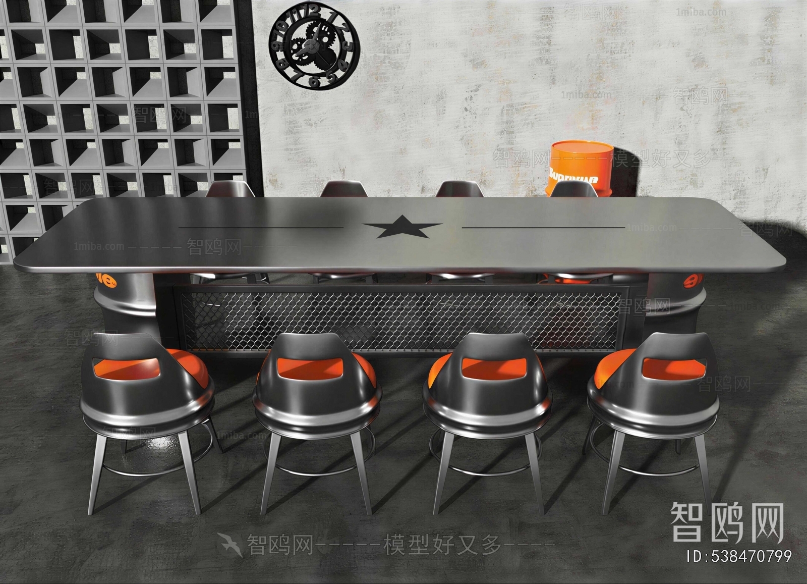 Industrial Style Dining Table And Chairs