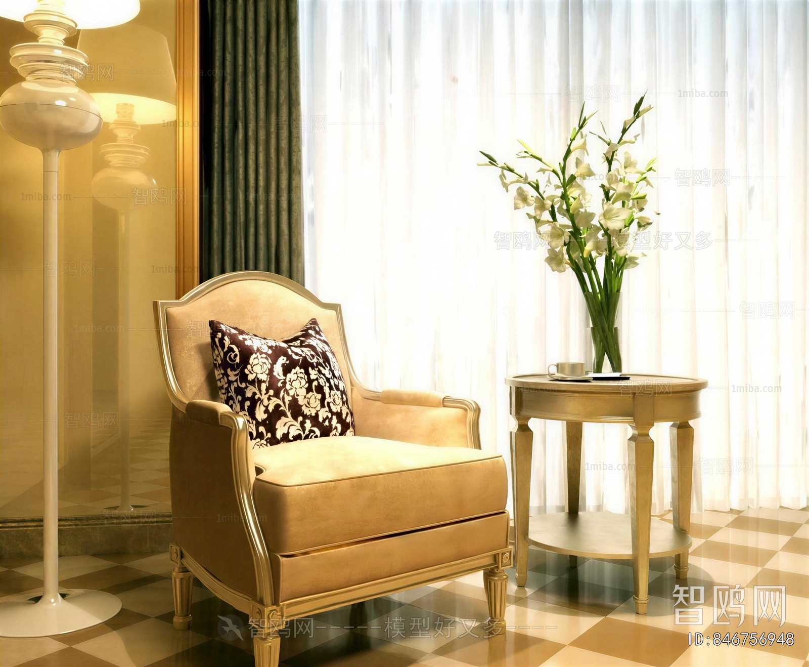 New Classical Style Single Sofa