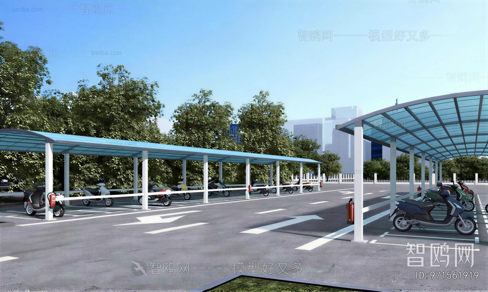 Modern Outdoor Parking Lot
