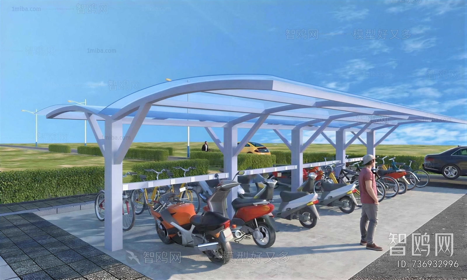 Modern Outdoor Parking Lot