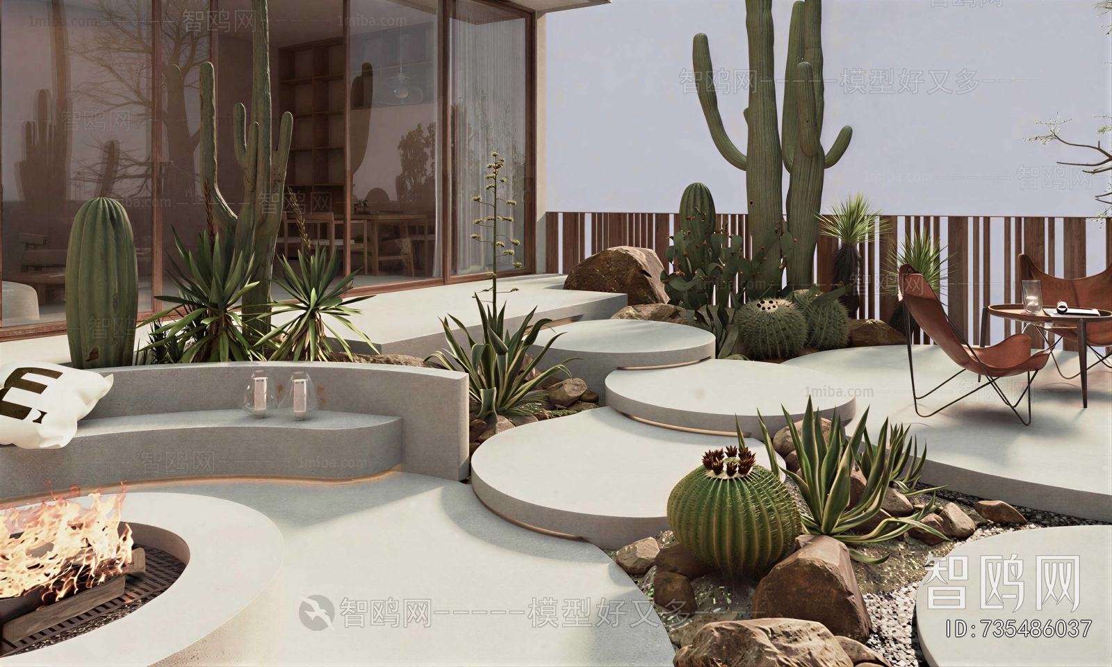 Wabi-sabi Style Courtyard/landscape