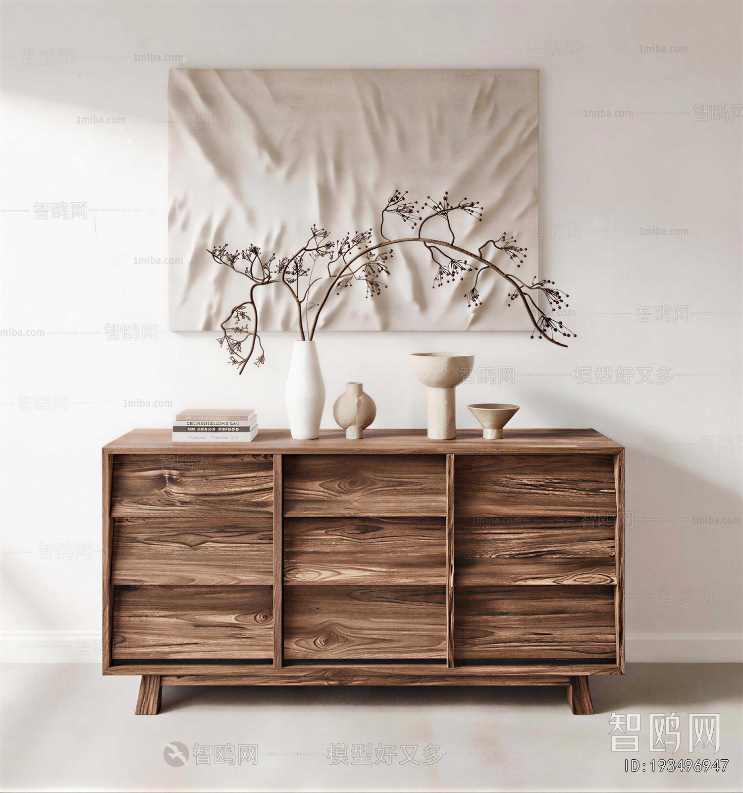Wabi-sabi Style Side Cabinet