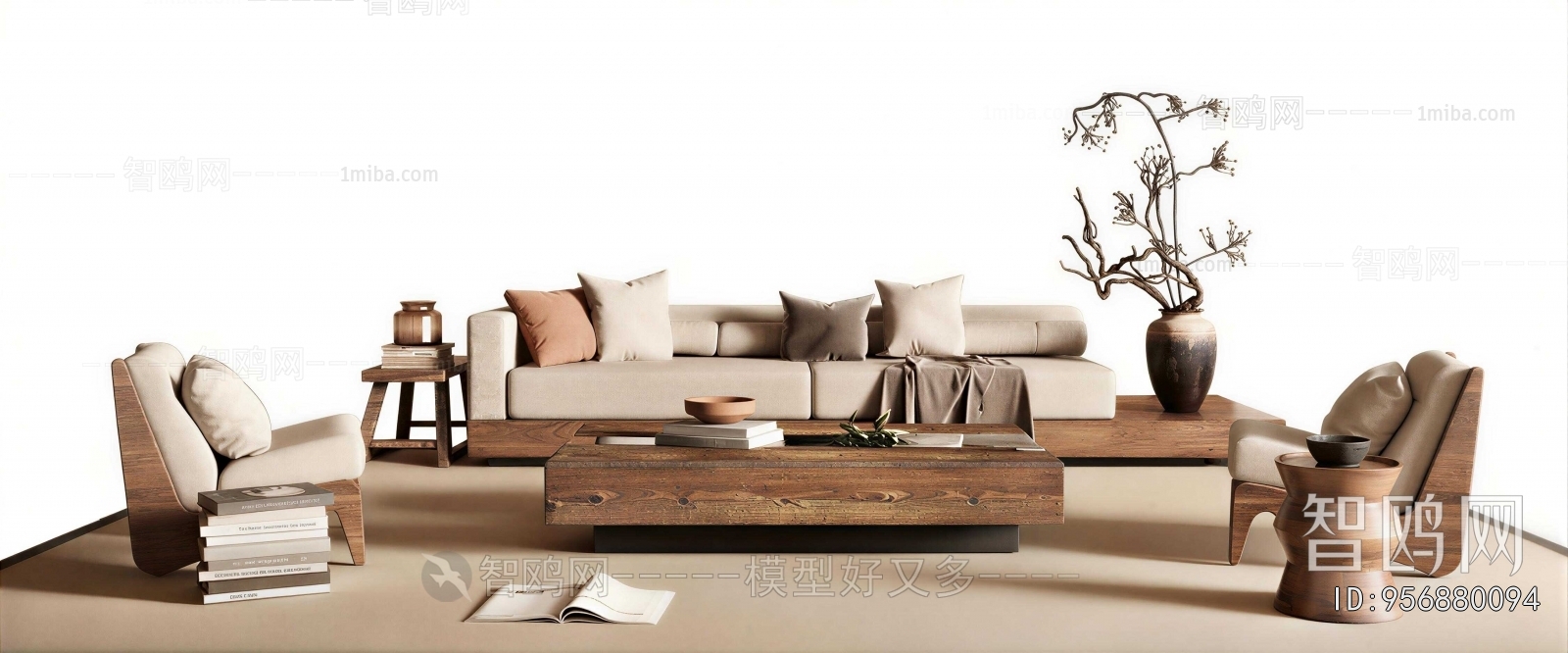 Wabi-sabi Style Sofa Combination
