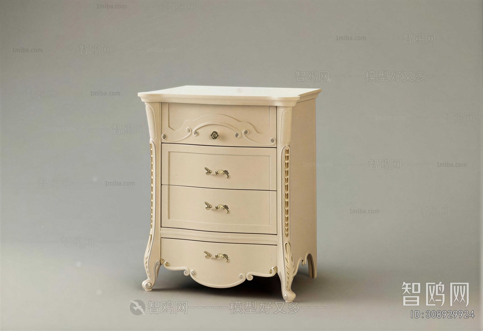French Style Bedside Cupboard