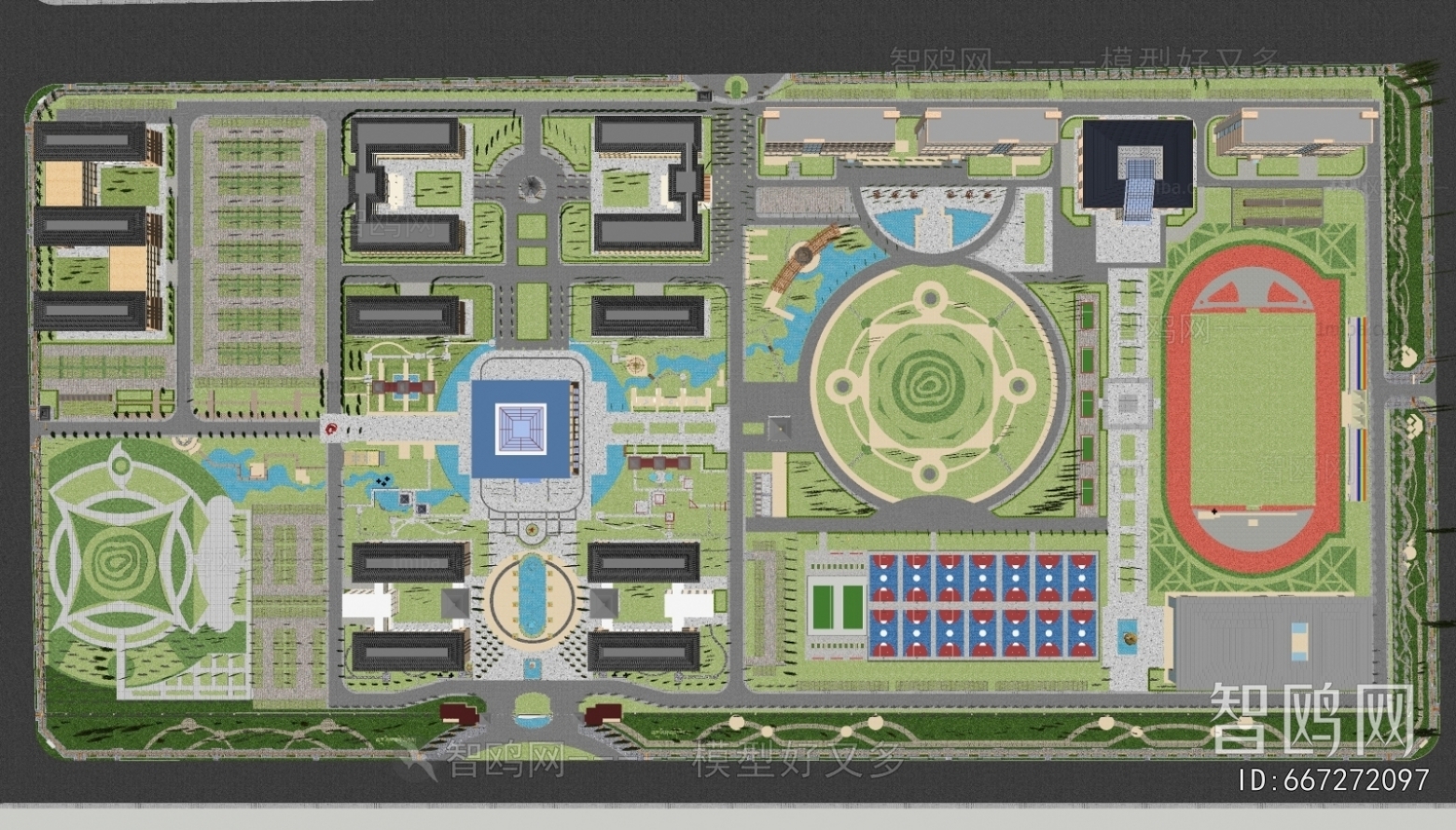 Modern Architectural Bird's-eye View Planning
