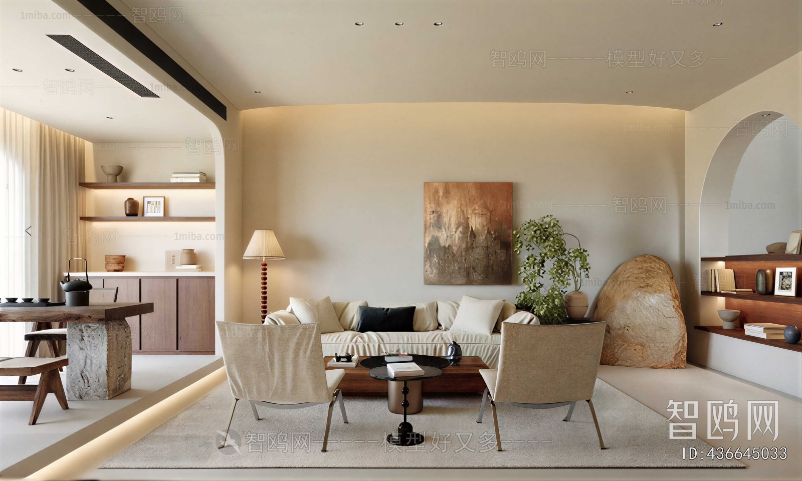 Wabi-sabi Style A Living Room